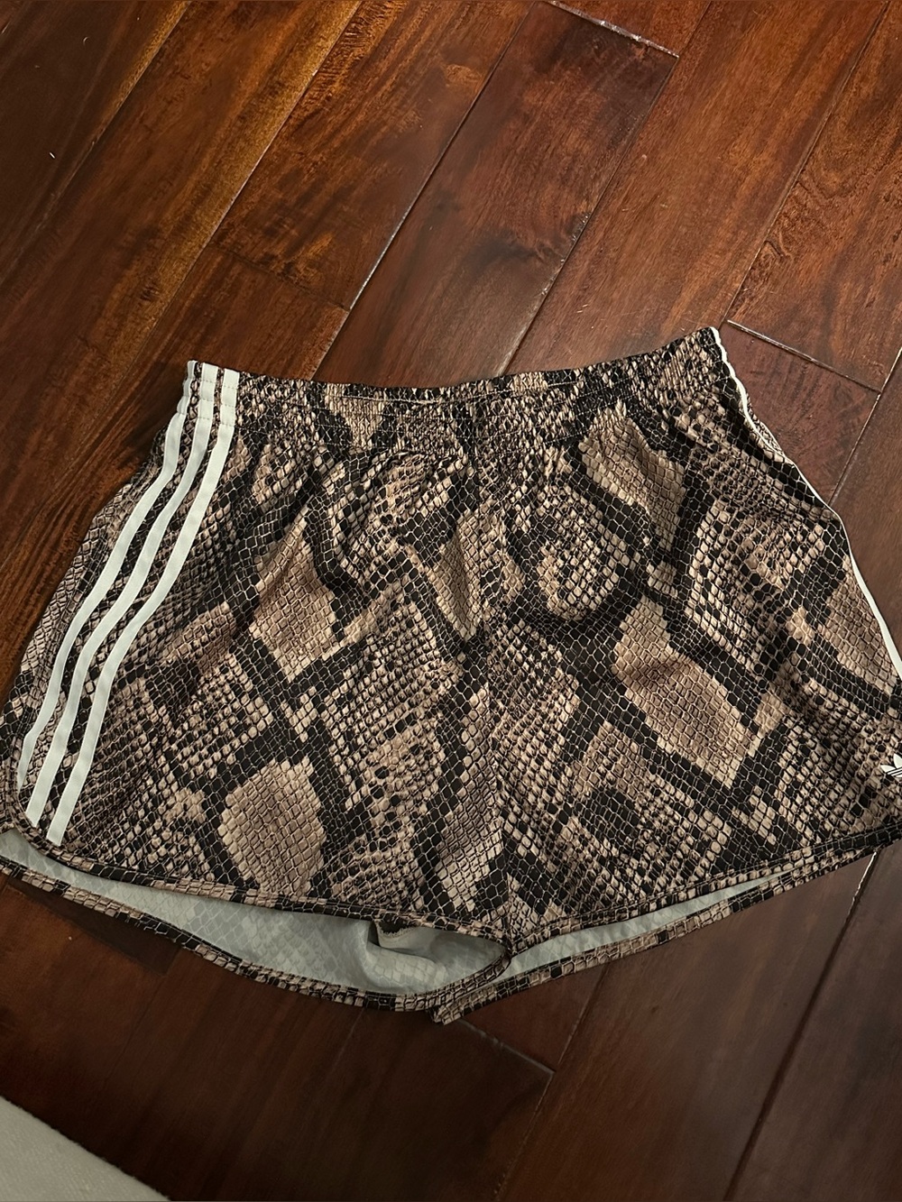 NWOT Adidas Snake Print Satin Shorts